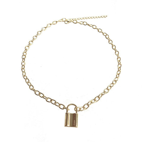 Stainless Steel PadLock Pendant Necklace