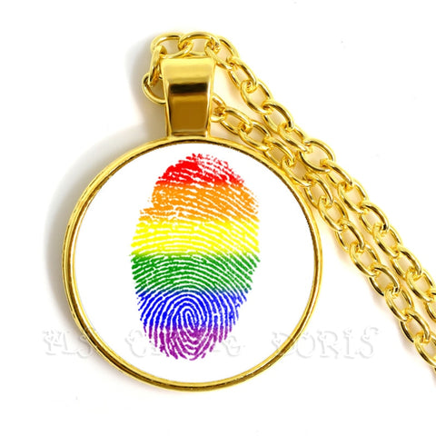 Gay Pride Rainbow Pendant Necklace